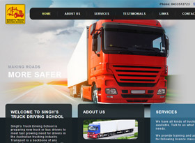 Singh's Truck Driving School website